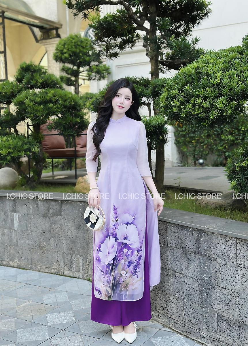 Áo Dài Như Mai Tím